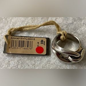 UNO DE 50 SEW-ME 15MM (7.5) RING IN BRASS CLAD WITH SILVER